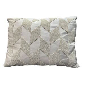Ralph Lauren Lucia Herringbone Beaded Decorative Pillow GREY NEW $285